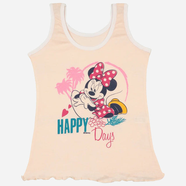 Girls Minnie & Friends Vest Round Neck Sleeveless Pack of 6 - Bodycare