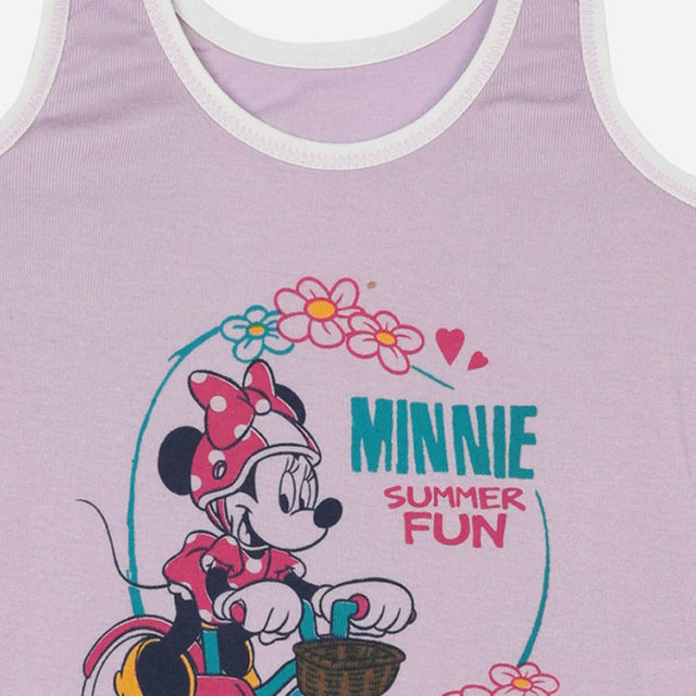 Girls Minnie & Friends Vest Round Neck Sleeveless Pack of 6 - Bodycare