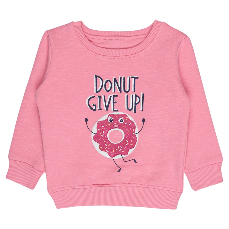 Bodycare Girls Fleece Sweat Shirt Round Neck Full Sleeves Solid Pack Of 1