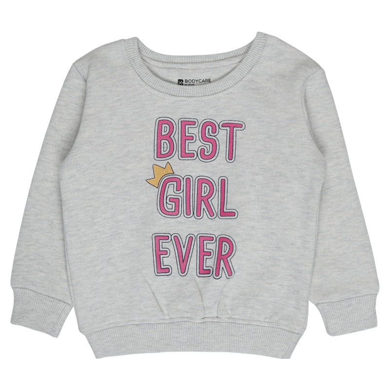 Bodycare Girls Fleece Sweat Shirt Round Neck Full Sleeves Solid Pack Of 1