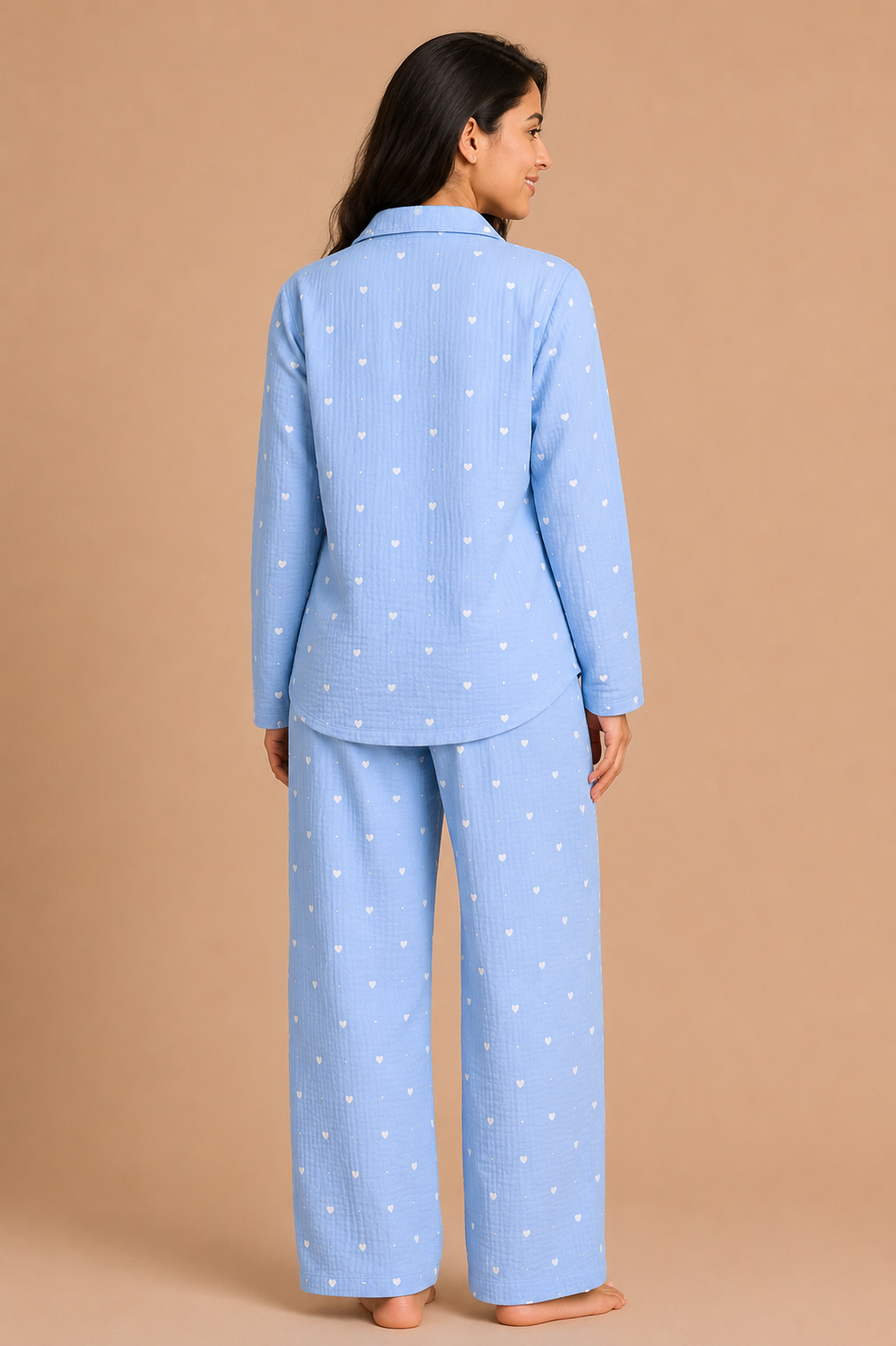 Women Printed Muslin Night Suit Set with Soft Top and Pyjama for Sleepwear, Lounge Wear and Nightwear Comfort