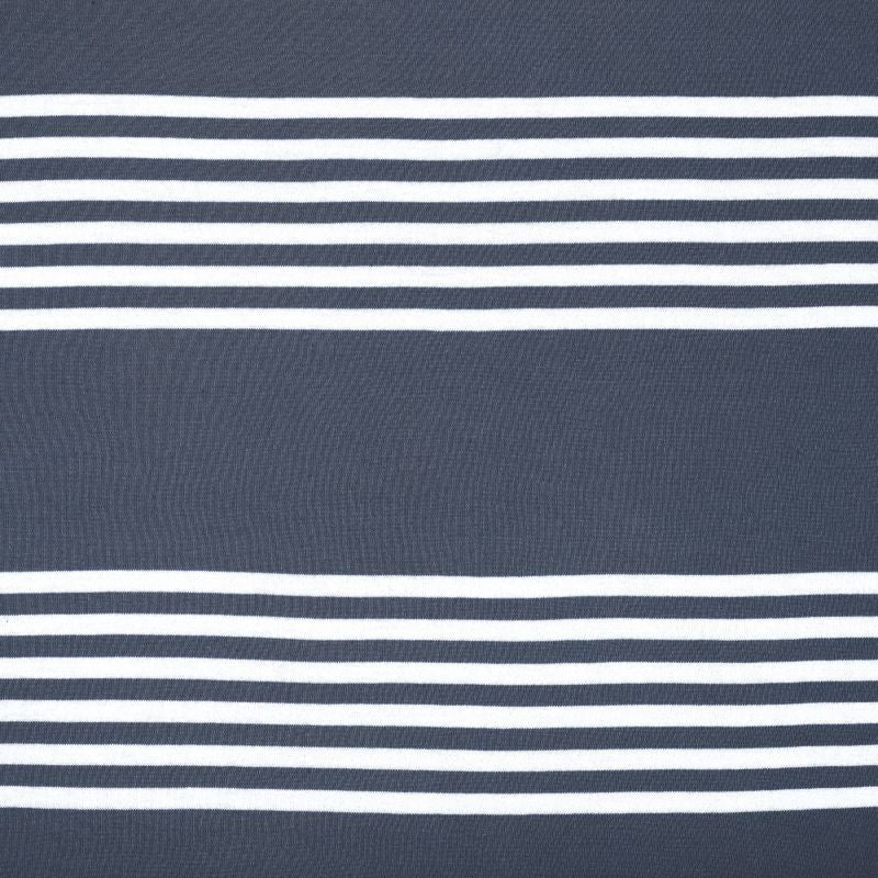 Bodycomfy 100% Cotton Hosiery King Size Fitted Bedsheet – Striped Design Navy