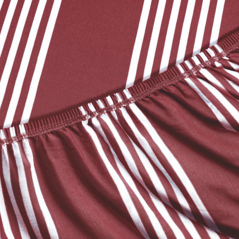 Bodycomfy 100% Cotton Hosiery King Size Fitted Bedsheet – Striped Design Navy