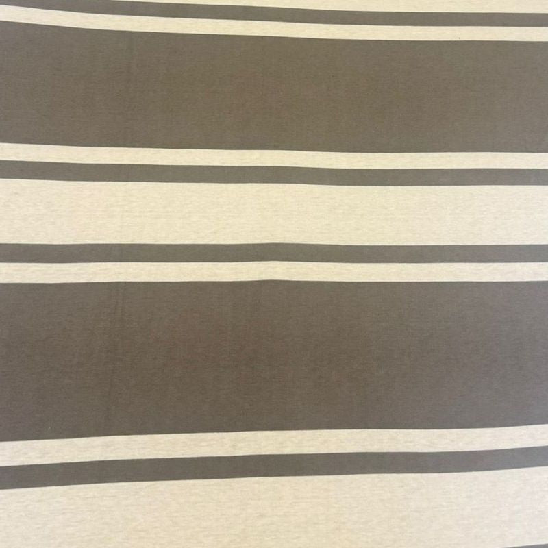 Bodycomfy 100% Cotton Hosiery King Size Fitted Bedsheet – Striped Design Grey