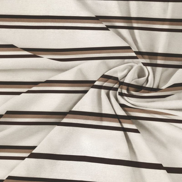 King Size Cotton Fitted Bedsheet Striped Off White - Bodycare