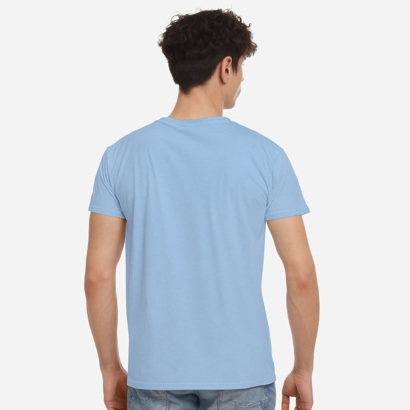 TESON Mens Tshirt Round Neck Half Sleeves - T.Blue