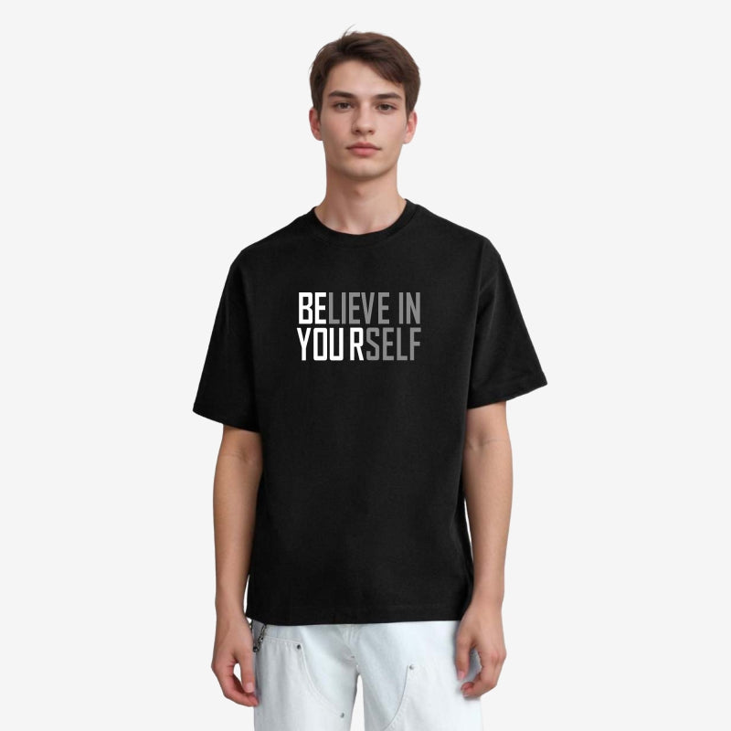 TESON by Bodycare Men's 100% Cotton Oversized Baggy Fit Drop Shoulder Half Sleeve Solid Round Neck T-Shirt