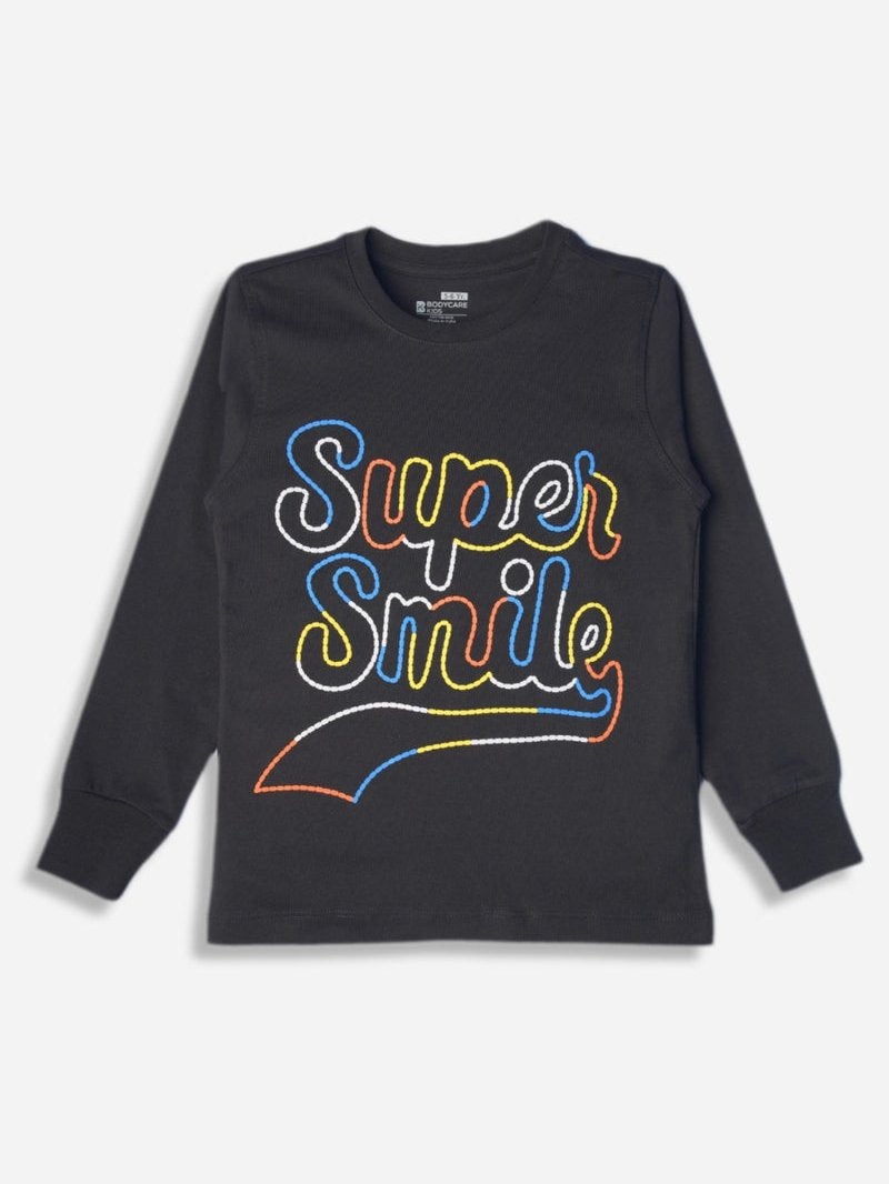 Bodycare Boys Tshirt Round Neck Full Sleeves Black