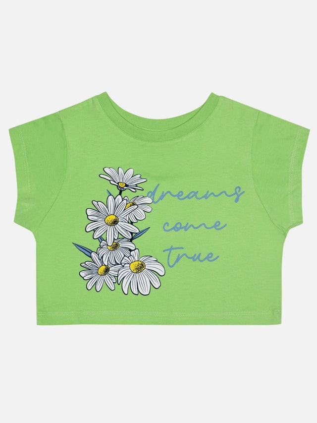 Girls Round Neck Half Sleeves T-Shirt with Soft Fabric for Active Play, Casual Days and Regular Everyday Comfort