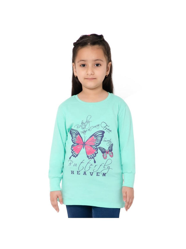 Girls 100% Cotton T-Shirt Round Neck Full Sleeves Pack of 1 - Bodycare