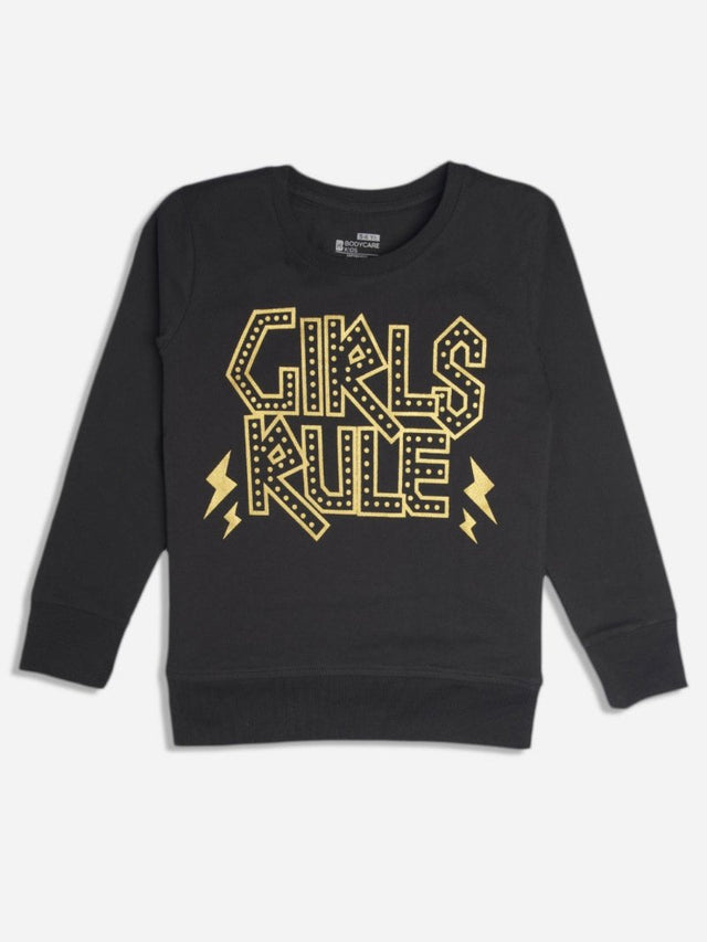 Girls Cotton Printed T-Shirt with Round Neck Full Sleeves for Casual Wear, Easy Layering and Everyday Comfort