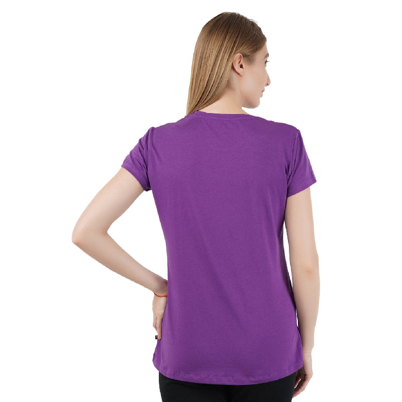 Proteens Women Tshirt Round Neck Half Sleeves Solid