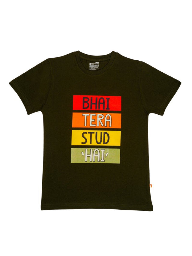 Boys 100% Cotton Round Neck Half Sleeves T-Shirt for Casual Wear, Everyday Comfort and Regular Wardrobe Use