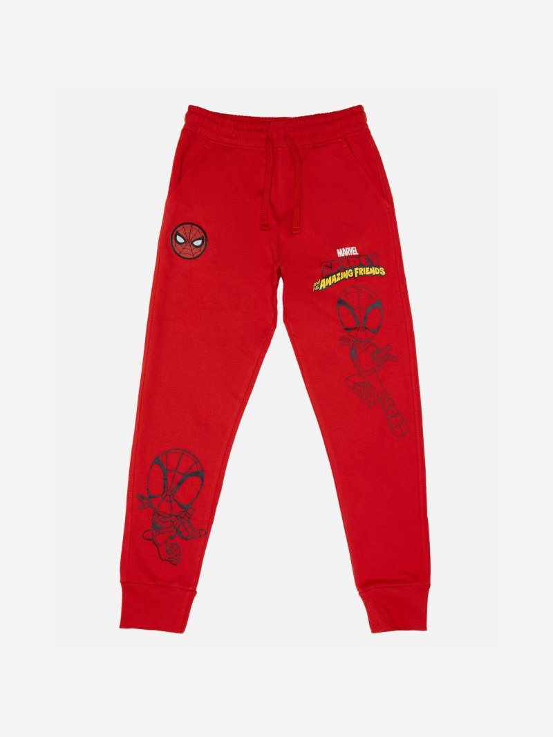Boys Spiderman Track Pant with Soft Cotton Fabric, Elastic Waist and Superhero Styling for Casual and Sports Wear