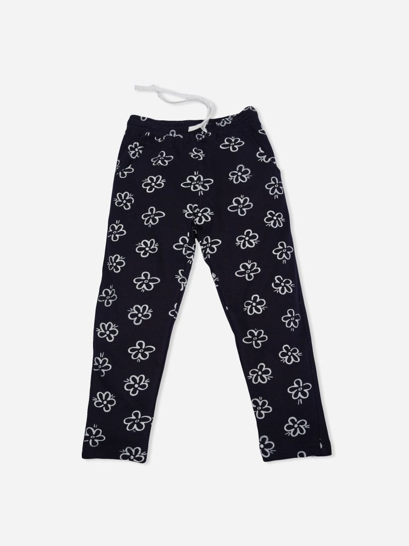 Girls Cotton Track Pant Joggers with Elastic Waistband for Casual Sportswear, Lounge Wear and Easy Movement - Pack of 1