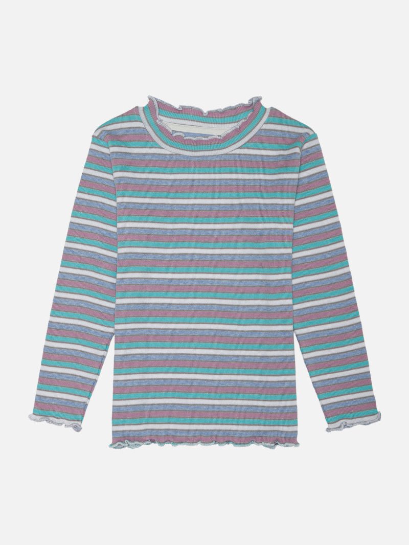 Girls Lycra Rib Full Sleeves T-Shirt with Regular Fit for Casual Wear, Easy Styling and Everyday Comfort