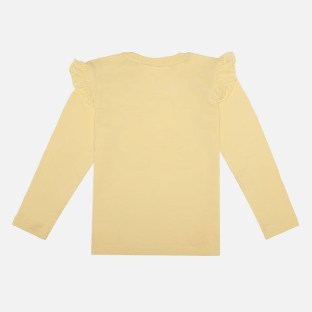 Girls 100% Cotton Printed Full Sleeve T-Shirt with Regular Fit for Casual Wear, Everyday Comfort and Easy Styling - Pack of 1