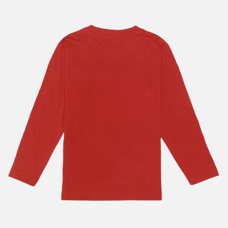 Boys 100% Cotton Round Neck Full Sleeve T-Shirt with Soft Printed Fabric and Regular Fit for School, Sports and Play - Pack of 1