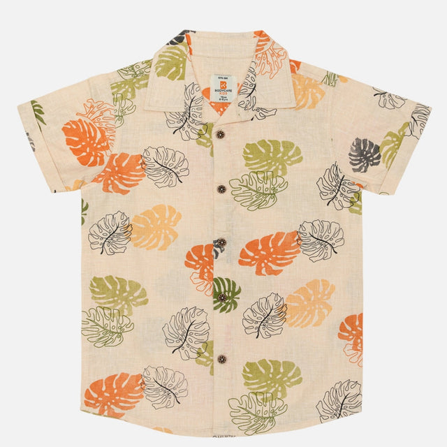 Boys Half Sleeve Shirt with Soft Cotton Fabric and Button-Down Design for School, Playdates and Casual Wear
