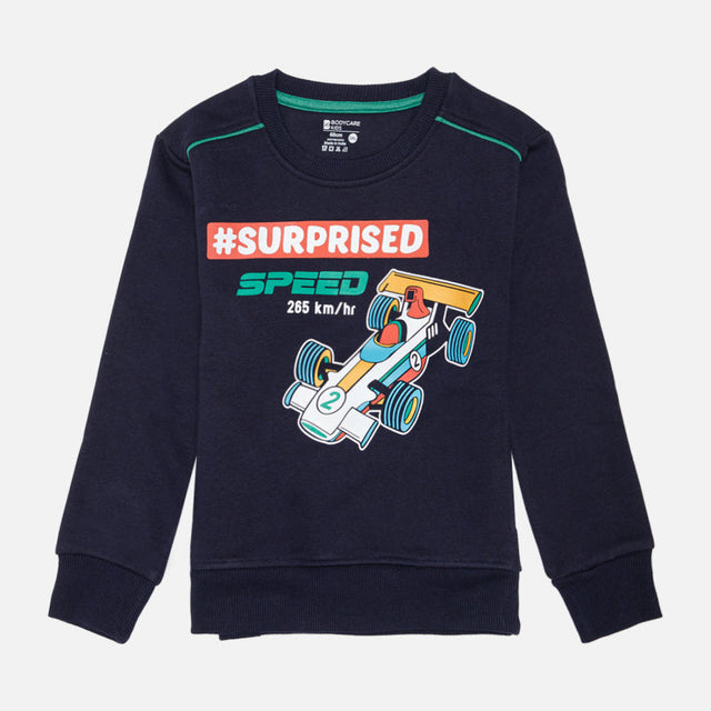 Boys Fleece Round Neck Full Sleeve Sweatshirt for Cozy Winter Wear, Casual Comfort and Everyday Wardrobe Styling - Pack of 1
