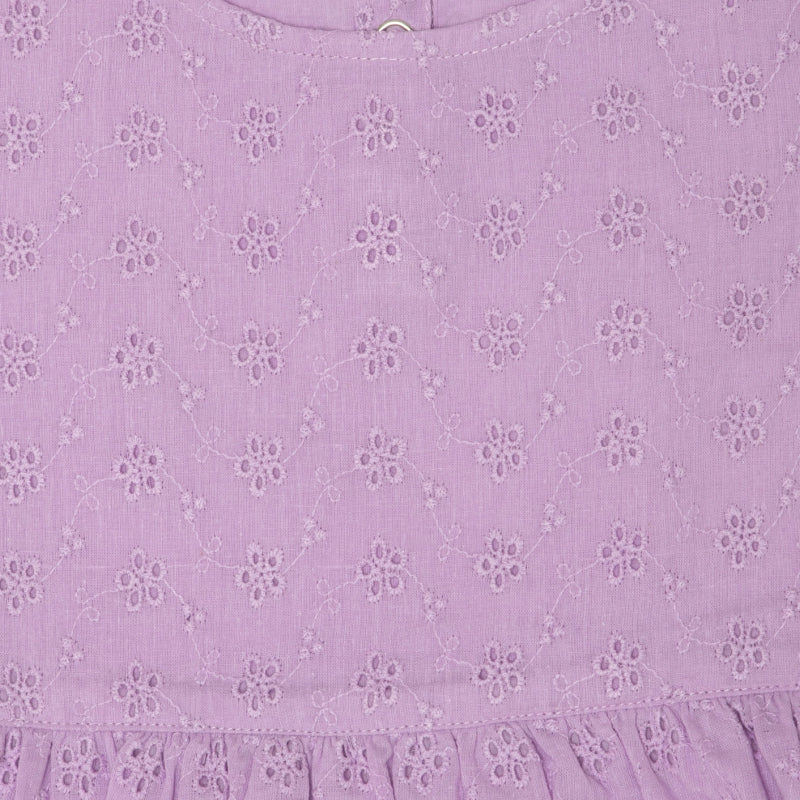 Girls Round Neck Half Sleeve Frock with Soft Cotton Fabric and Delicate Lace Details for Parties and Casual Wear