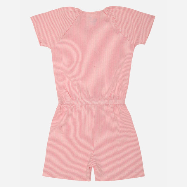 Girls Jumpsuit with Soft Stretchable Fabric, Sleeveless Design and Adjustable Straps for Playdates and Casual Wear