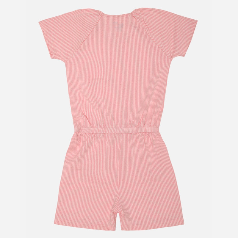 Girls Jumpsuit with Soft Stretchable Fabric, Sleeveless Design and Adjustable Straps for Playdates and Casual Wear