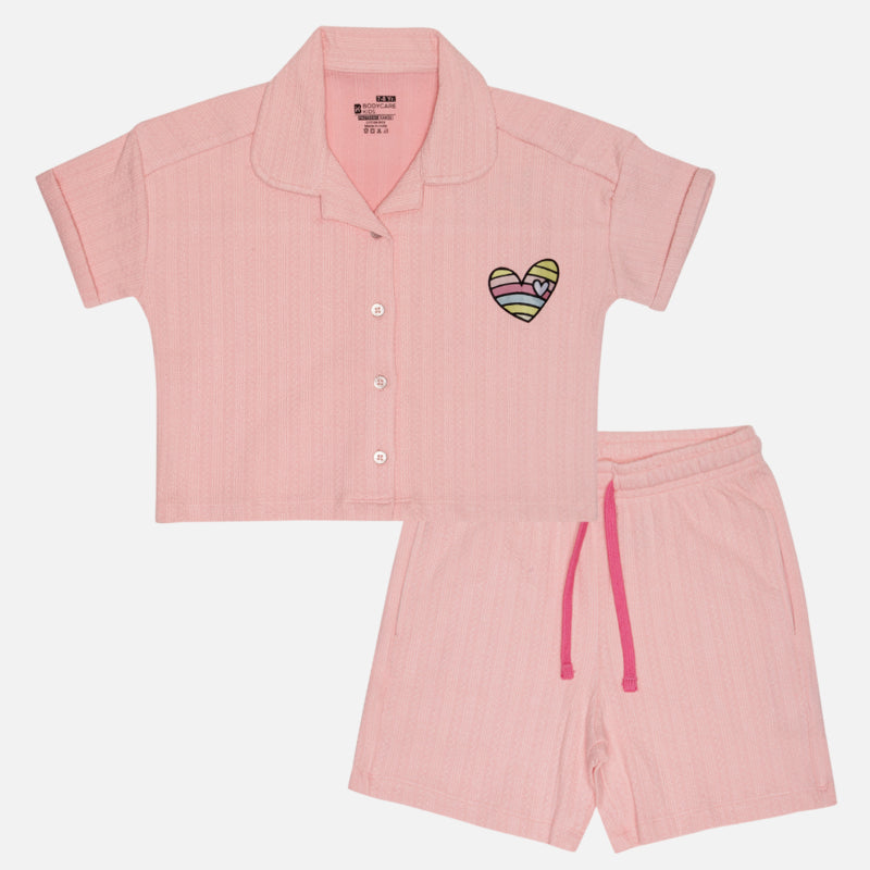 Girls Night Suit Top and Bottom Set with Pockets for Sleepwear, Night Wear and Relaxed Lounge Comfort - Pack of 1