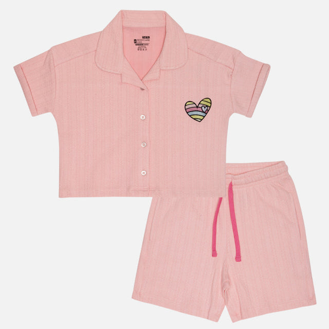Girls Night Suit Top and Bottom Set with Pockets for Sleepwear, Night Wear and Relaxed Lounge Comfort - Pack of 1