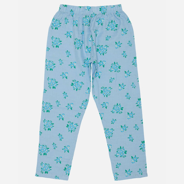 Girls Full Sleeve Night Suit with Round Neck, Pockets and Top-Bottom Set for Sleepwear and Regular Night Wear