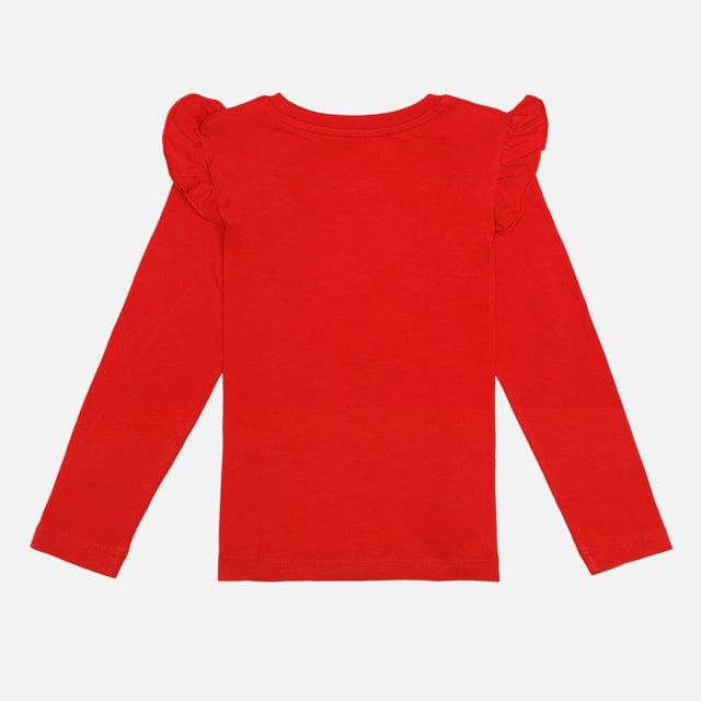 Girls 100% Cotton Printed Full Sleeve T-Shirt with Regular Fit for Casual Wear and Everyday Comfort - Pack of 1