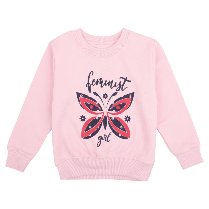 DYCA Girls Fleece Sweat Shirt Round Neck Full Sleeves