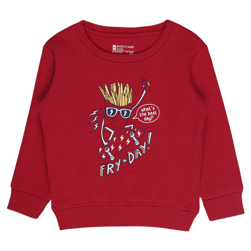 Bodycare Girls Fleece Sweat Shirt Round Neck Full Sleeves Solid Pack Of 1