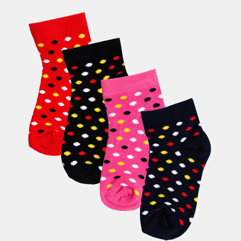 Bodycare Kids Ankle Length Socks Pack of 4 Cotton Soft Stretchable Comfortable Antibacterial Moisture Wicking Sports Casual Use