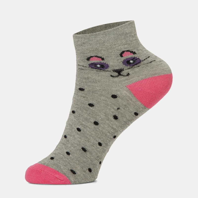 Bodycare Girls Ankle Length Socks Lite Grey Milange