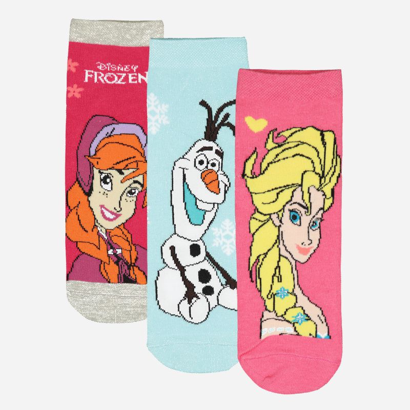 Bodycare Frozen Girls Socks Pack Of 3 Assorted-1