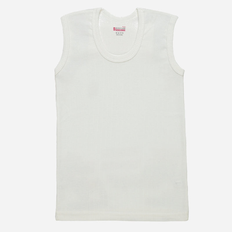Gold Thermal Boys Top Round Neck Sleeveless Solid