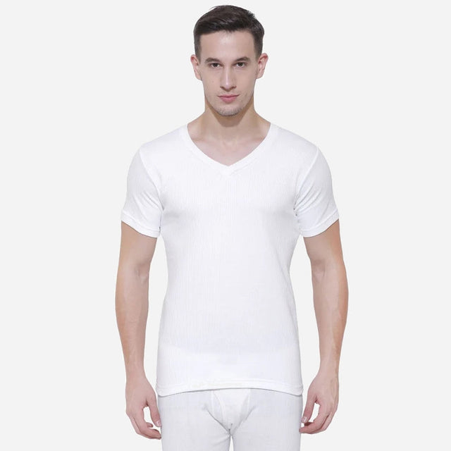 Men Antibacterial Thermal Top V Neck Half Sleeves - Bodycare