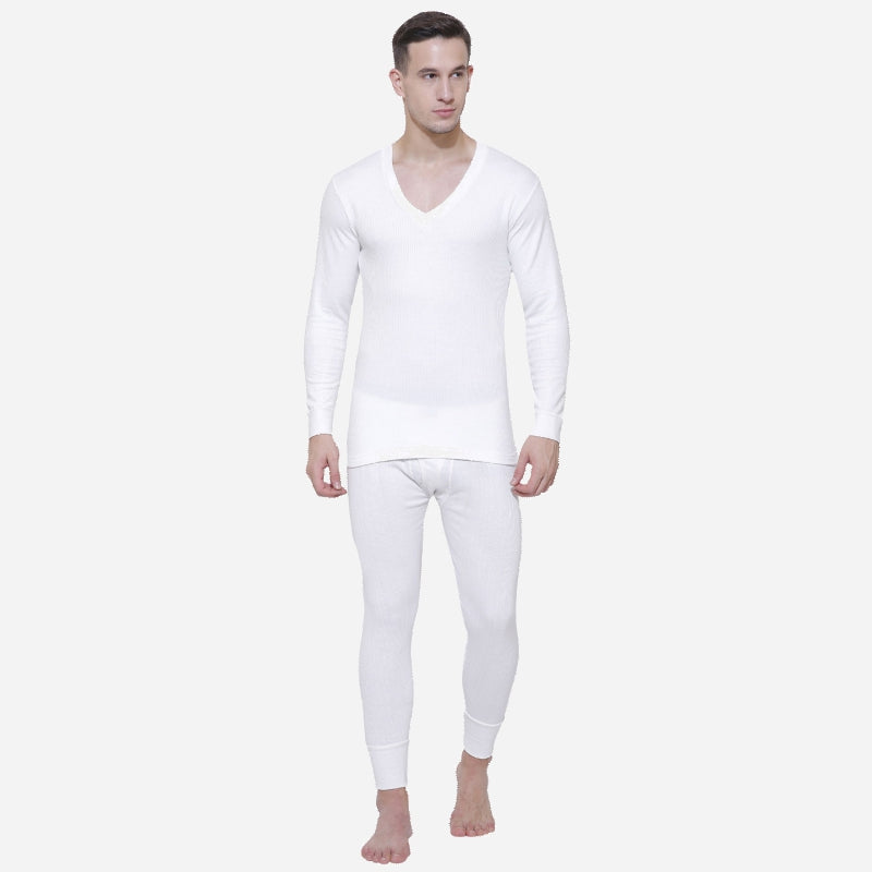 Quilt Bodycare Antibacterial Thermal Men Top V Neck Full Sleeves Solid