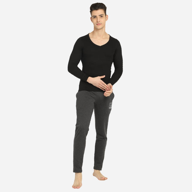 Men Antibacterial Thermal Top V Neck Full Sleeves - Bodycare
