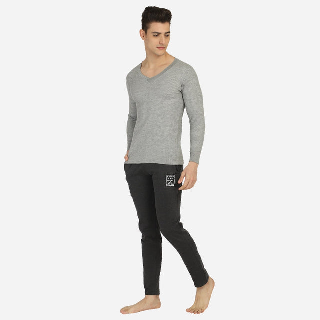 Men Antibacterial Thermal Top V Neck Full Sleeves - Bodycare