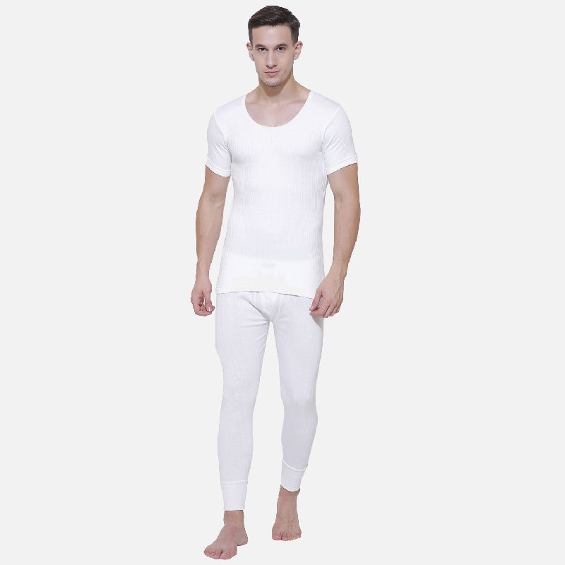 Quilt Bodycare Antibacterial Thermal Men Top Round Neck Half Sleeves Solid