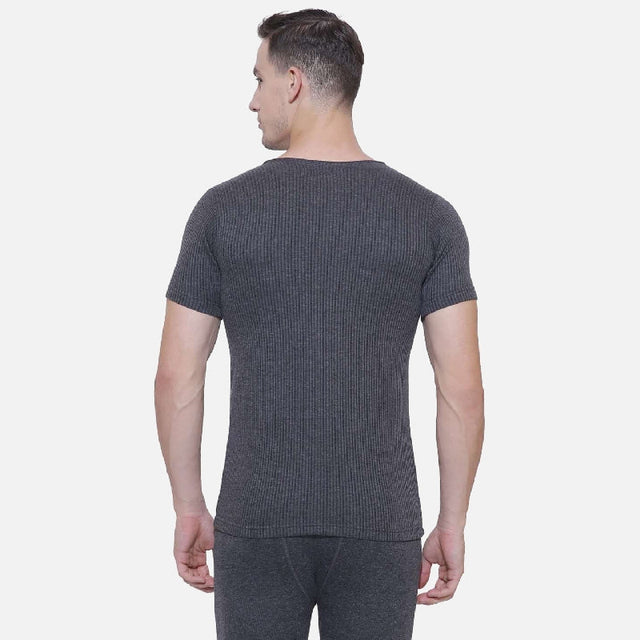 Men Antibacterial Thermal Top Round Neck Half Sleeves - Bodycare