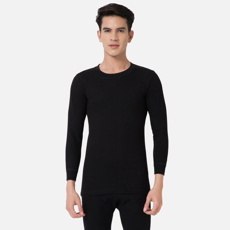 Quilt Bodycare Antibacterial Thermal Men Top Crew Neck Full Sleeves Solid