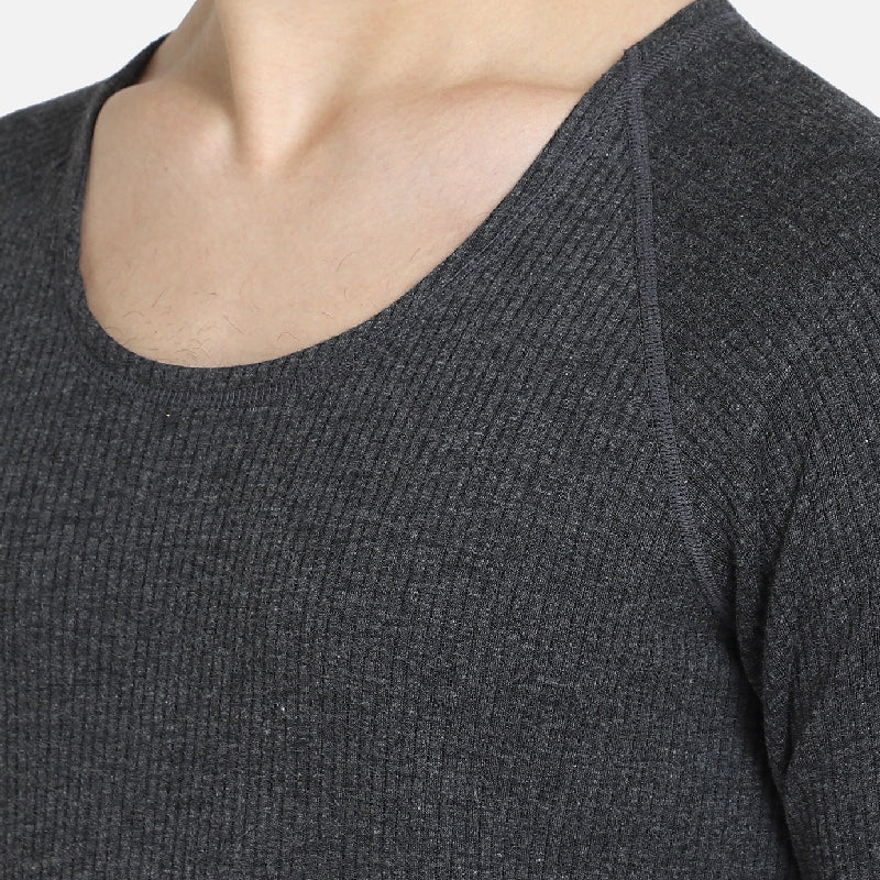 Quilt Bodycare Antibacterial Thermal Men Top Round Neck Full Sleeves Solid