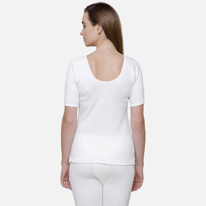 Quilt Bodycare Antibacterial Thermal Women Top Round Neck Half Sleeves