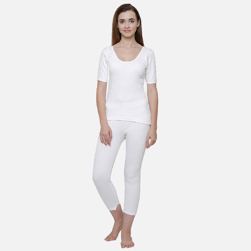 Quilt Bodycare Antibacterial Thermal Women Top Round Neck Half Sleeves