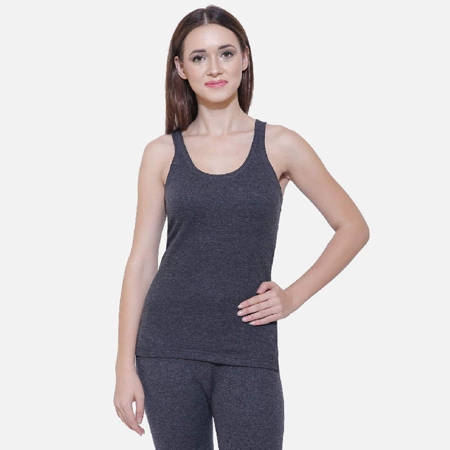 Women Antibacterial Thermal Top Round Neck Sleeveless - Bodycare
