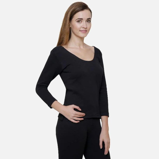 Women Antibacterial Thermal Top Round Neck Full Sleeves - Bodycare