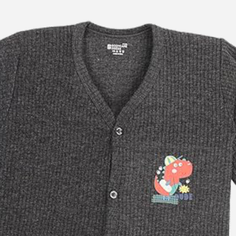 Quilt Bodycare Antibacterial Thermal Unisex Kid Top Front Open Full Sleeves Solid